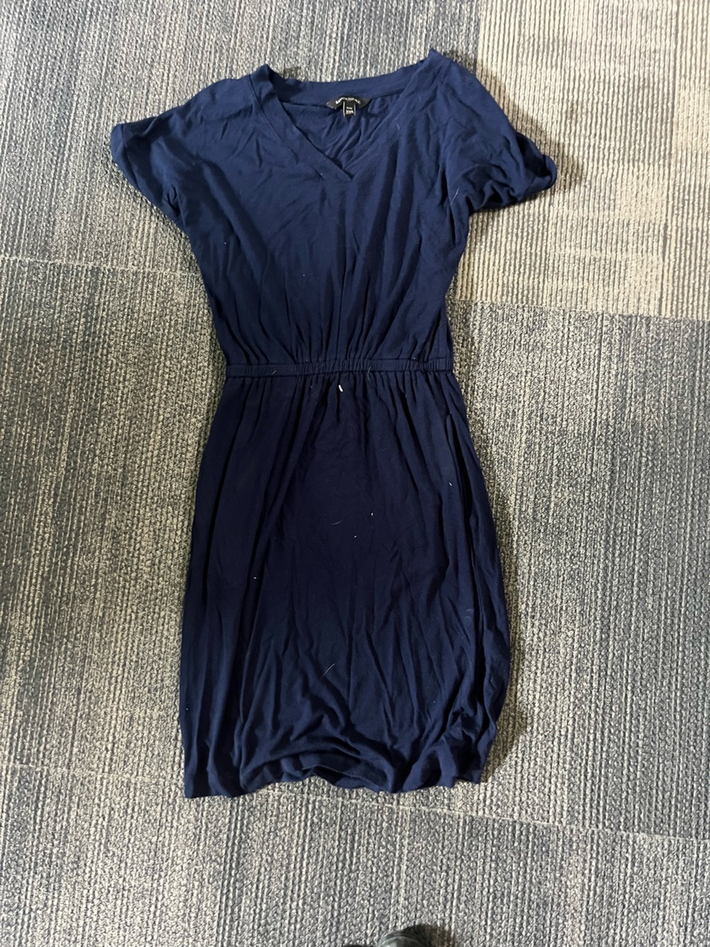 Banana Republic Strapless Navy Ruched Midi Dress